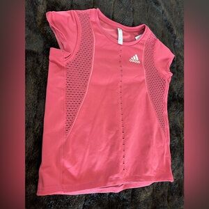 Adidas Women’s Fuchsia Athletic Top Mesh Ventilated Short Sleeve Size Small